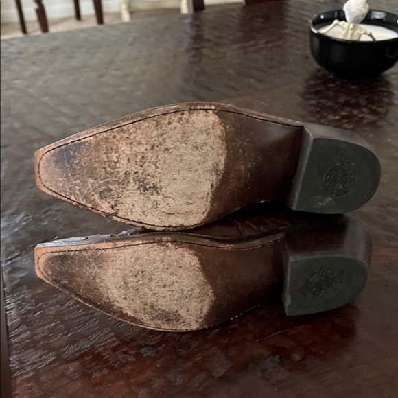 Women's Lucchese full Quill Ostrich Brown Western Boots - Picture 9 of 14